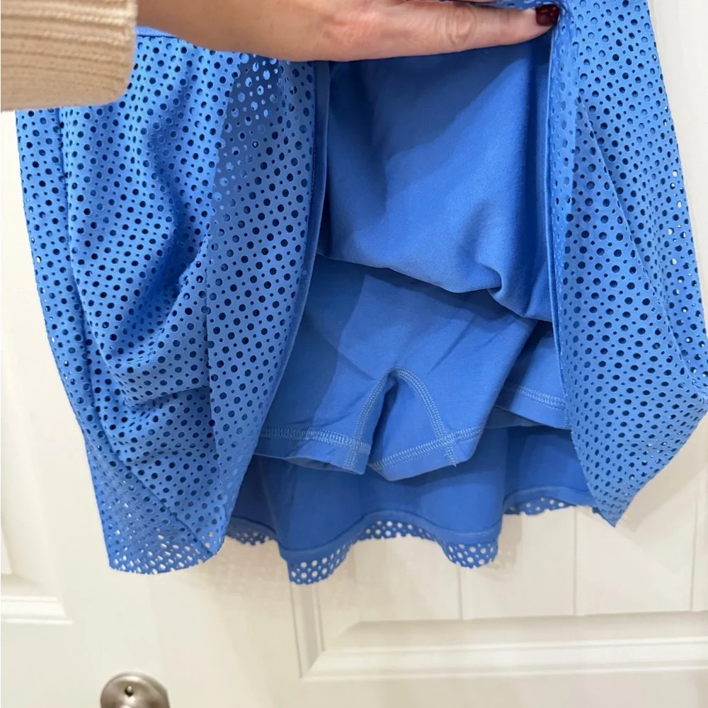 RLX Ralph Lauren Skort Size M‎ (8-10) Blue Perforated Mesh Athletic Tennis Golf